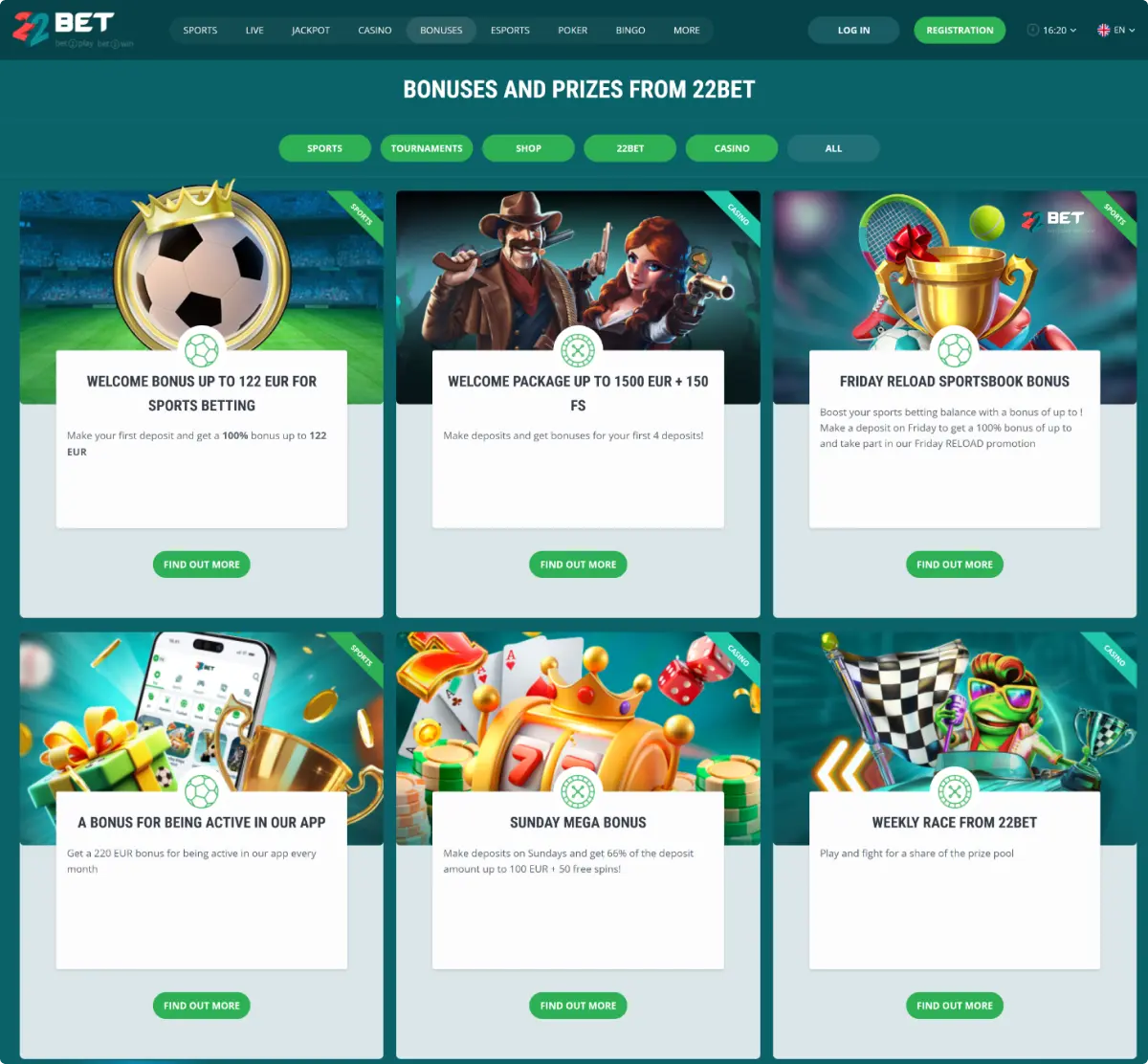22Bet Mobile Version